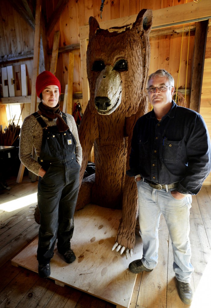 Arron and Jess in front of Seated Bear. Photo by Shawn Patrick Ouellette, for the Portland Press Herald Arron and Jess in front of Seated Bear. Photo by Shawn Patrick Ouellette, for the Portland Press Herald