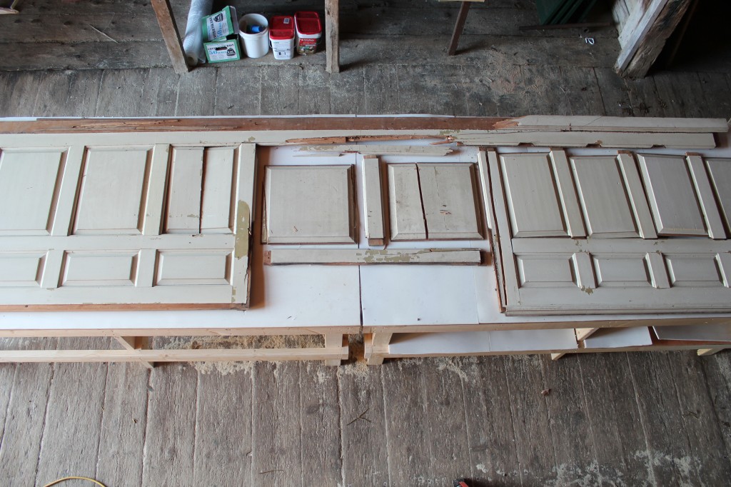 Marrett House Panels, laid out, from loft above Marrett House Panels, laid out, from loft above