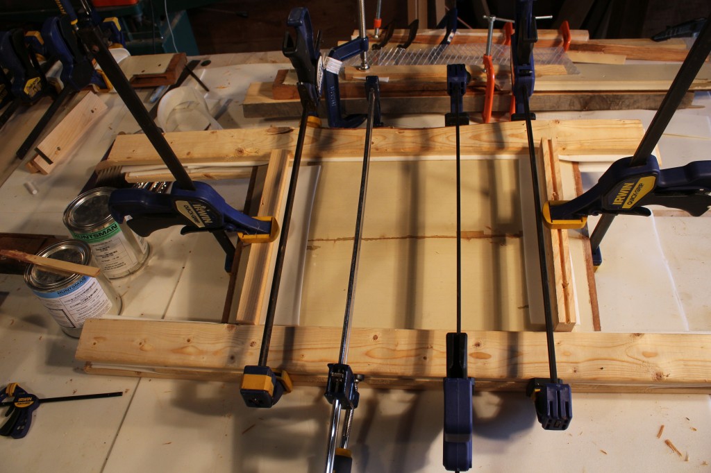 Panel 10, epoxied and clamped Panel 10, epoxied and clamped