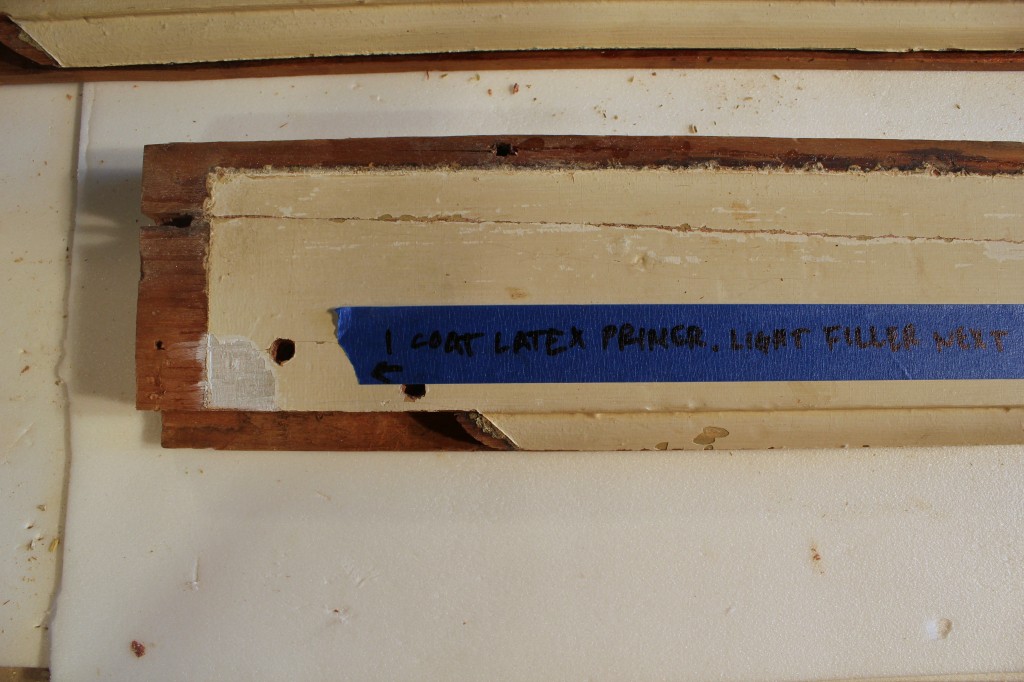 Paint patch test, latex and light filler Paint patch test, latex and light filler