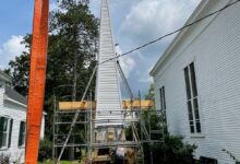 A Historic Steeple’s Speedy Recovery